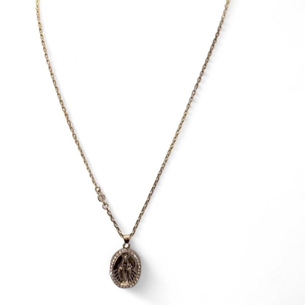 Jaclyn Roxanne Jaclyn Hill Gold Tone Mary Coin Medallion Pendant Necklace